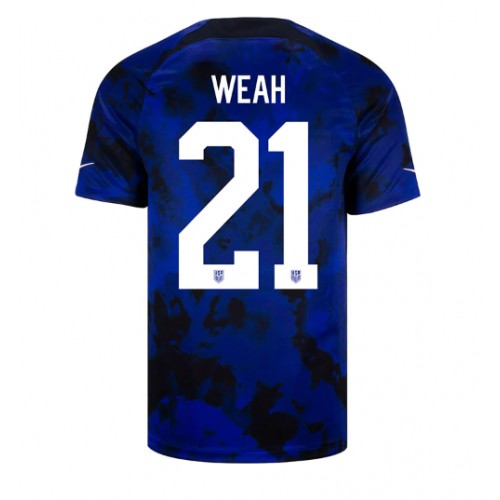 United States Timothy Weah #21 Replica Away Shirt World Cup 2022 Short Sleeve